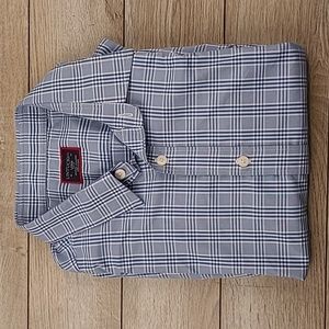 UNTUCKIT Slim Fit Light Blue Grey Plaid Large‎ Mens Long Sleeve Shirt